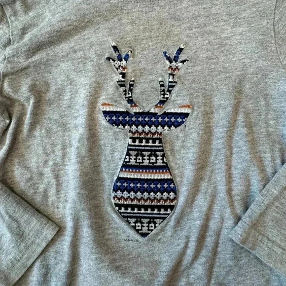 Janie and Jack Embroidered Deer Long Sleeve Shirt - Picture 2 of 6